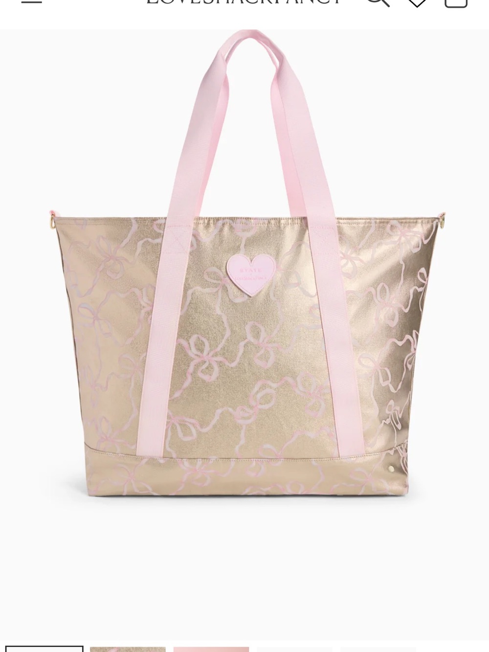STATE Metallic Pink Floral-Print Tote